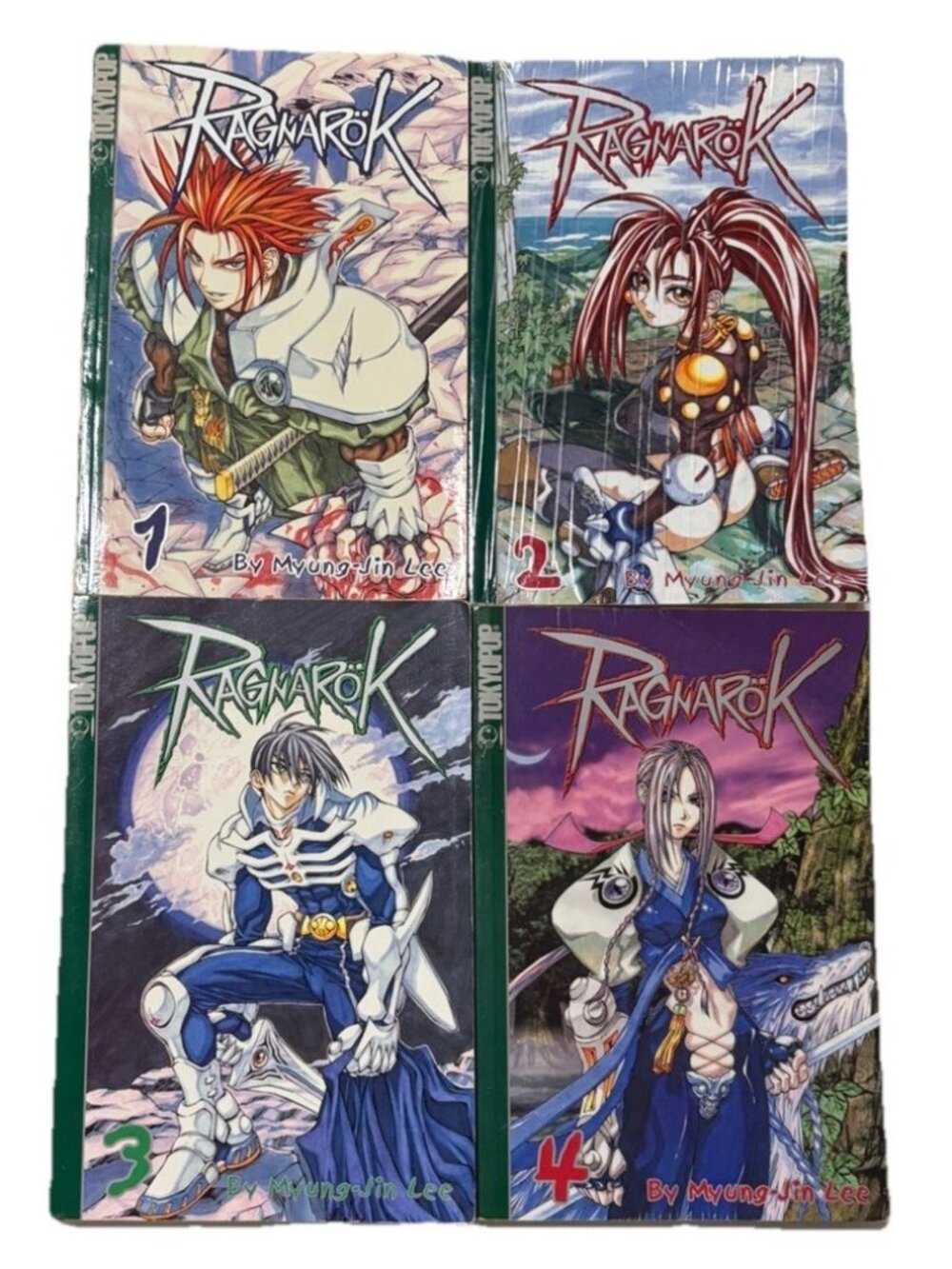 Ragnarok Volumes 1-4 by Myung-Jin Lee (2002, Paperbacks) Manga